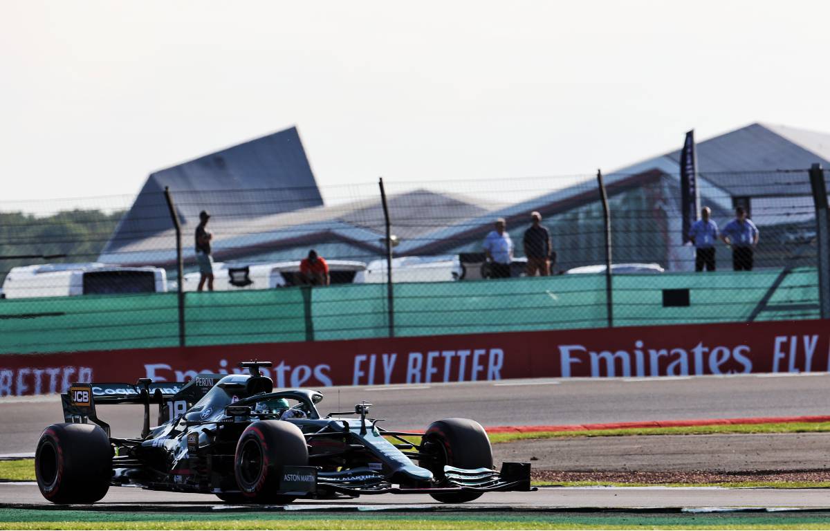 Lance Stroll during free practice for the British GP. Silverstone July 2021.