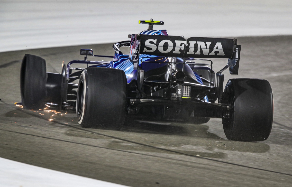 Nicholas Latifi picking up a puncture. Qatar November 2021