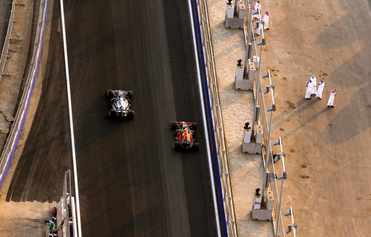 Sergio Perez and Yuki Tsunoda side by side. Qatar December 2021