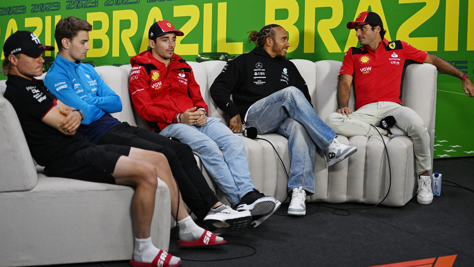F1 drivers during the Brazil GP press conference.