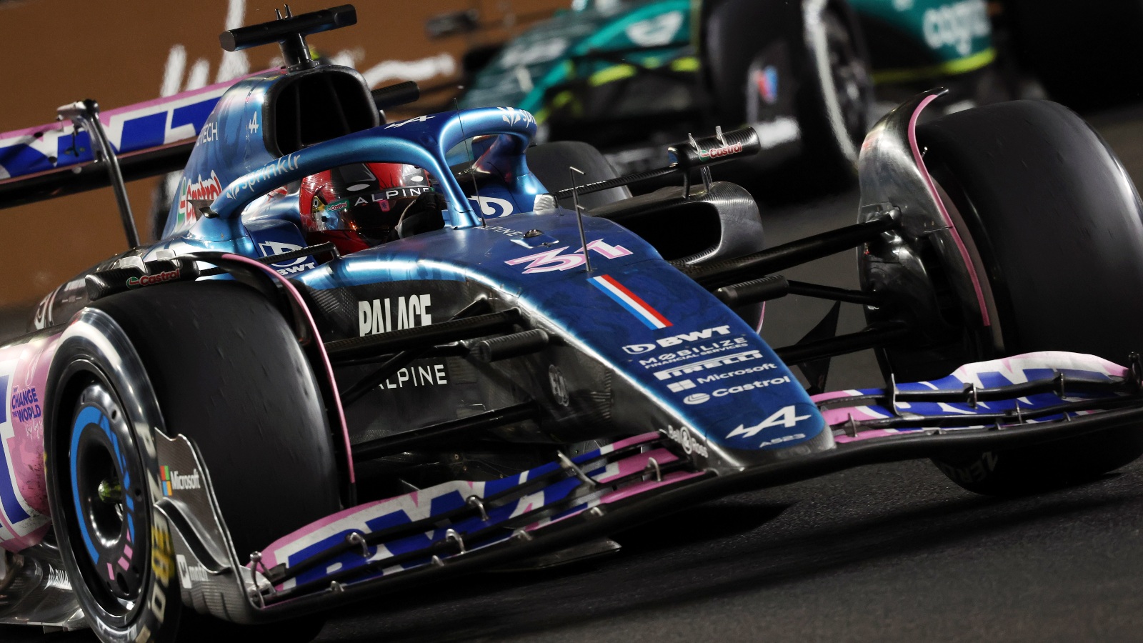 Esteban Ocon driving for Alpine