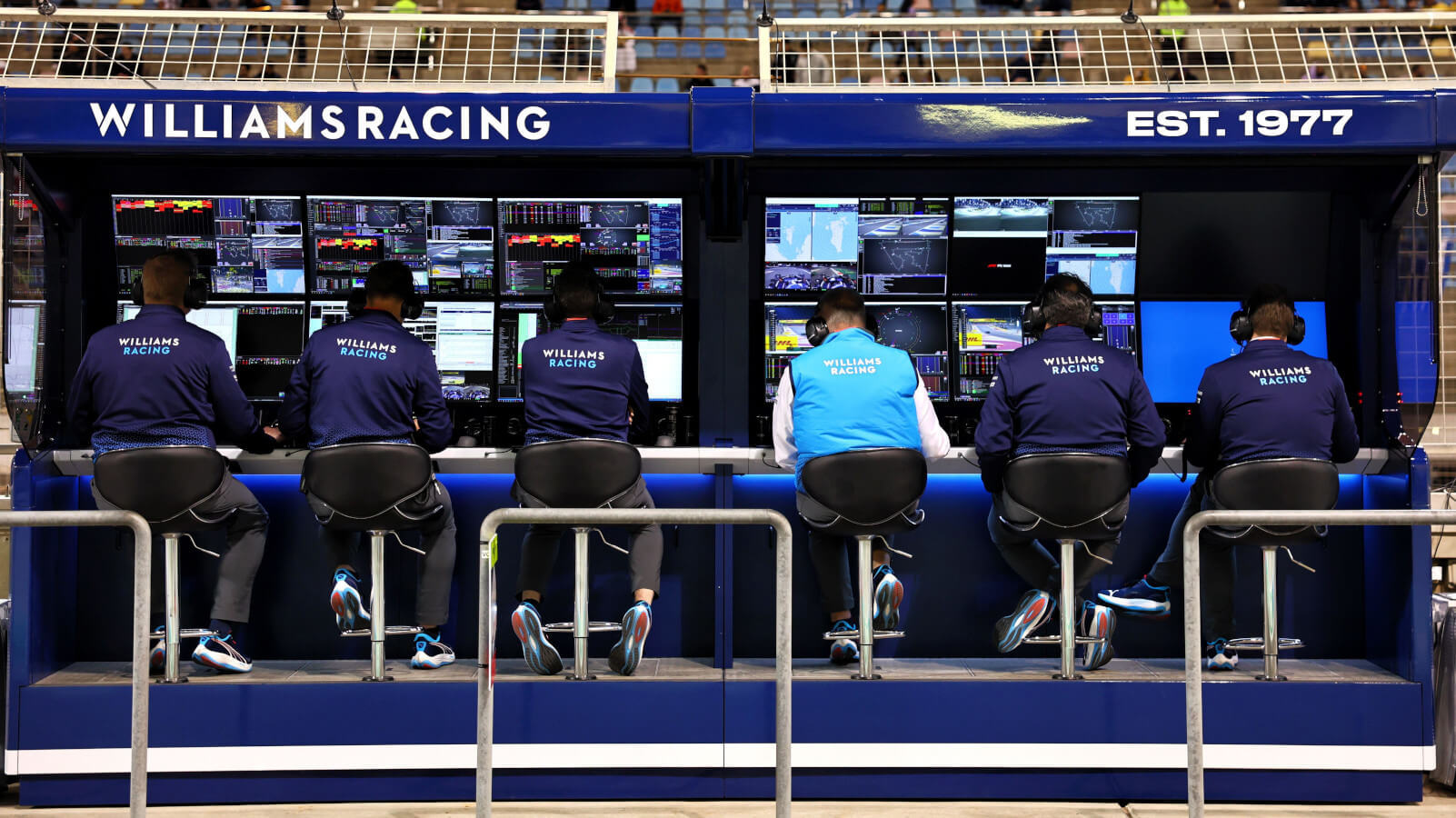 The Williams pit wall for the 2024 season