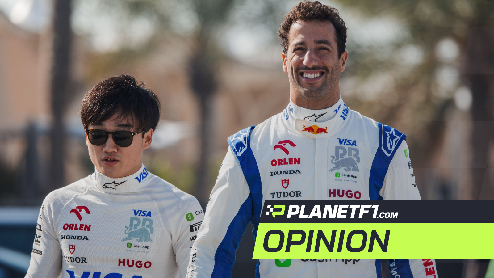 Daniel Ricciardo and Yuki Tsunoda at the 2024 Bahrain Grand Prix.