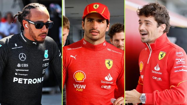 Lewis Hamilton, Carlos Sainz, Charles Leclerc