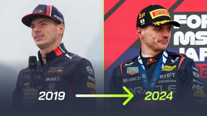 Max Verstappen in 2019 and 2024