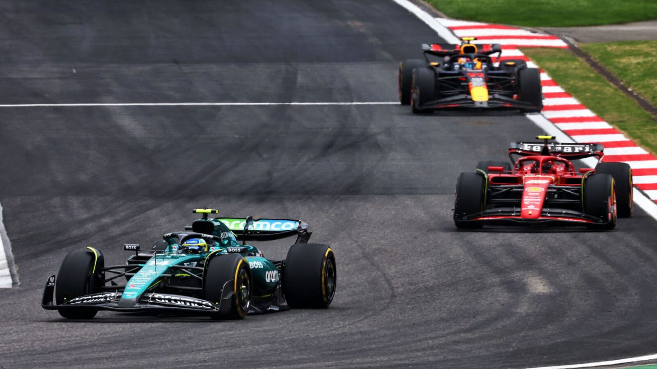 Fernando Alonso leads Carlos Sainz and Sergio Perez in the Sprint