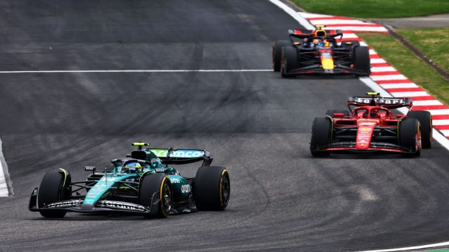 Fernando Alonso leads Carlos Sainz and Sergio Perez in the Sprint