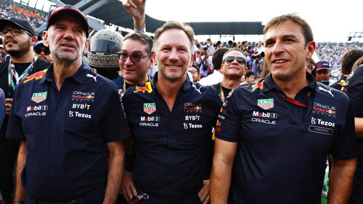 Adrian Newey, Christian Horner and Pierre Wache