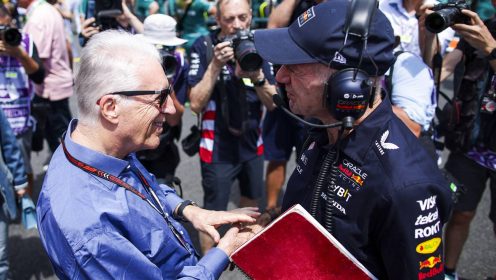Adrian Newey rumours set ablaze after intriguing handshake on Miami GP grid