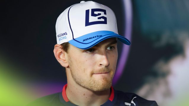 Logan Sargeant faces the media in the pre-Miami GP press conference