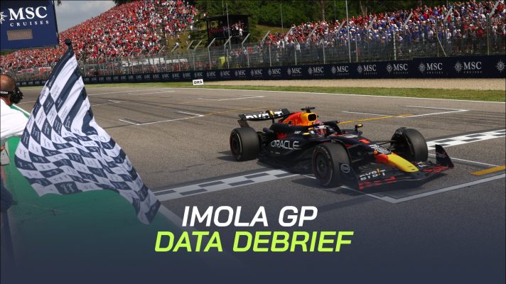 Max Verstappen croses the line