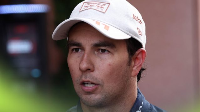 Sergio Perez of Red Bull Racing in the paddock after free practice 2 ahead of the F1 Grand Prix of Monaco