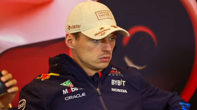Max Verstappen, Red Bull, looks glum at the 2024 Monaco Grand Prix.