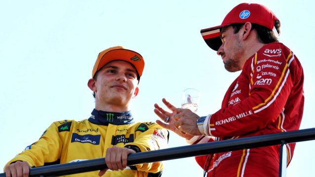 Charles Leclerc speaking with 'Oscar Jack Piastri-Leclerc'