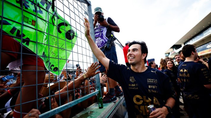 Sergio Perez greeting fans at the USGP in 2023