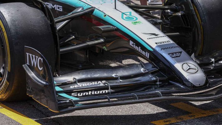 The Mercedes W15 front wing.