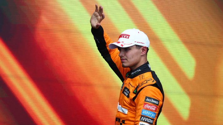 Lando Norris on the podium