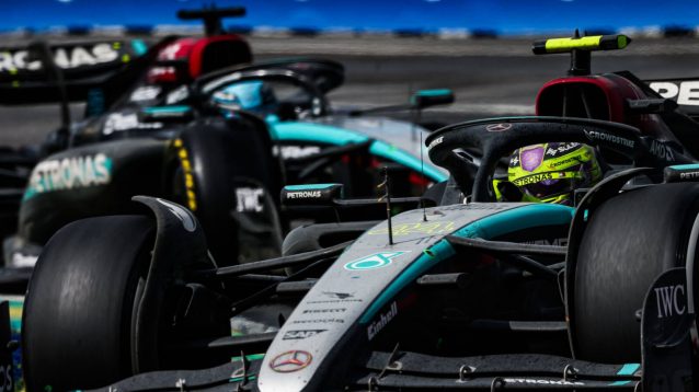 George Russell closes in on Lewis Hamilton