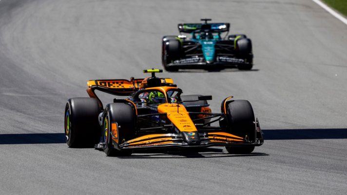 Lando Norris ahead of Lance Stroll