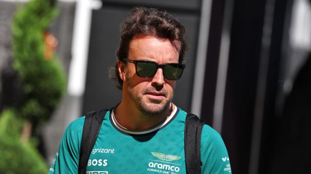 Fernando Alonso arriving at the circuit.