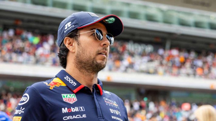 Sergio Perez on the grid in Barcelona.