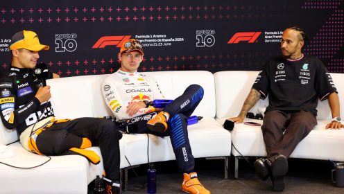 Max Verstappen and Lewis Hamilton tease Lando Norris over Spanish GP race start