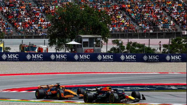 McLaren trails a Red Bull at the 2024 Spanish Grand Prix