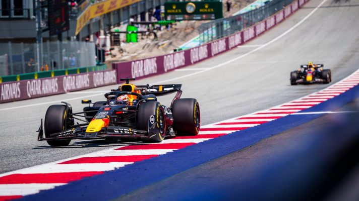 Max Verstappen ahead of Sergio Perez