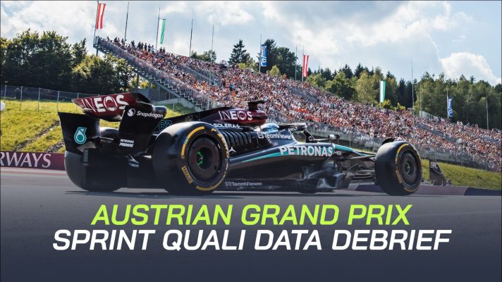George Russell during sprint qualifying in Austria