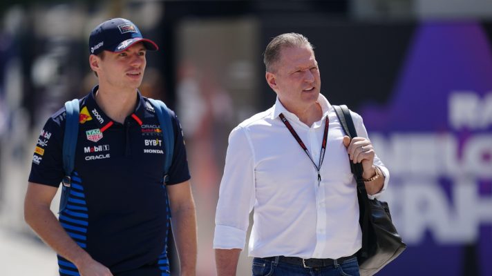 Max Verstappen arrives with his dad Jos to the circuit.