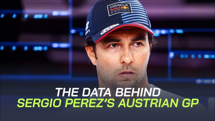 Sergio Perez looks confused in the Red Bull garage