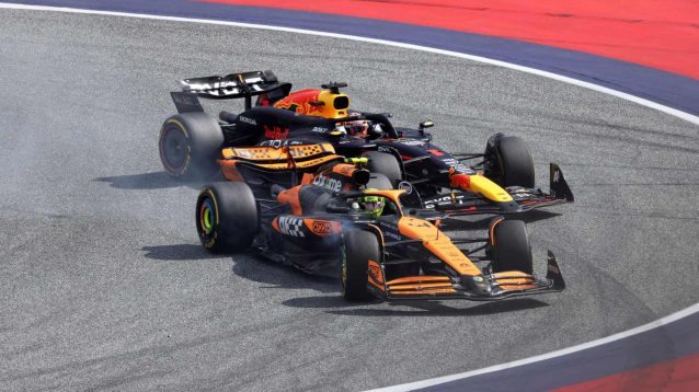 Lando Norris and Max Verstappen battle it out at the 2024 Austrian Grand Prix