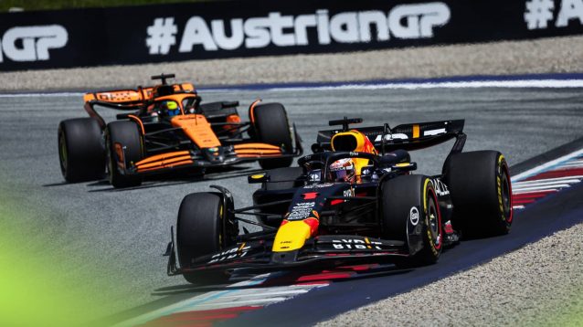 Max Verstappen leads Lando Norris in Austria