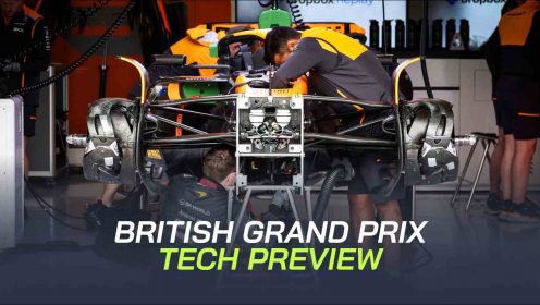 McLaren wing catches the eye as teams arrive for the British Grand Prix