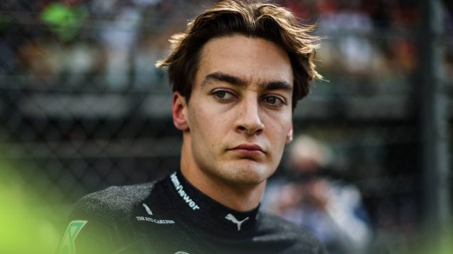 George Russell on the grid in Austria