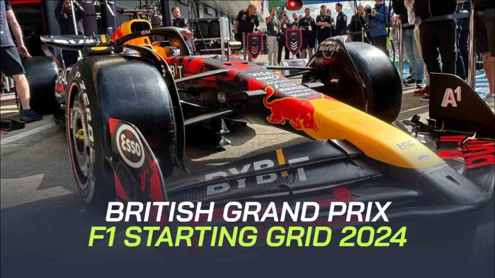 The F1 starting grid for the 2024 British Grand Prix.
