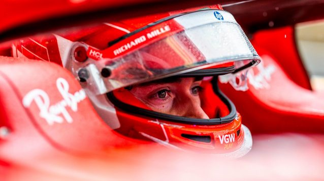 Charles Leclerc in his Ferrari
