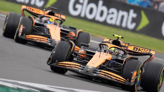 Lando Norris leads McLaren team-mate Oscar Piastri