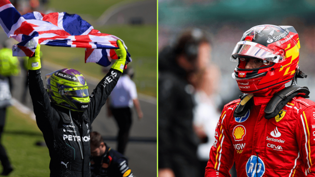 Lewis Hamilton and Carlos Sainz side by side graphic