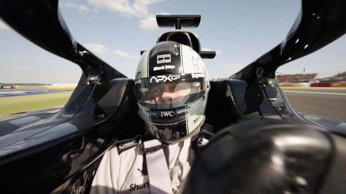 Brad Pitt during filming for F1.