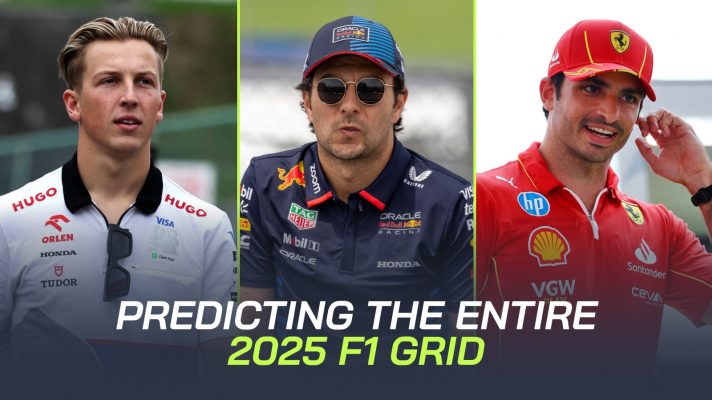 Liam Lawson, Sergio Perez and Carlos Sainz