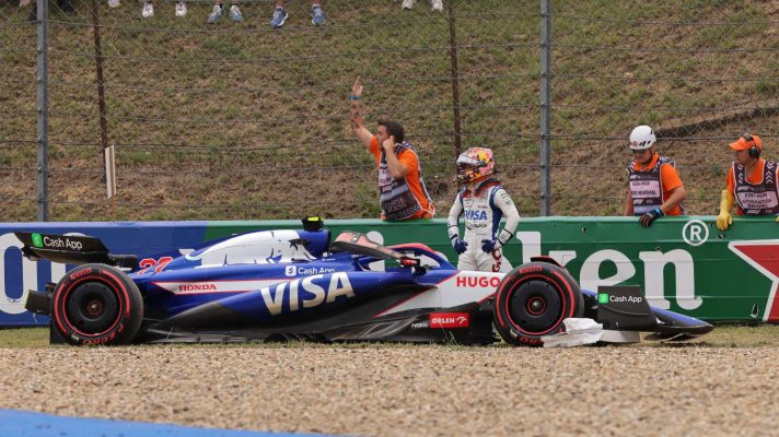Yuki Tsunoda VCARB crash Hungarian GP PlanetF1