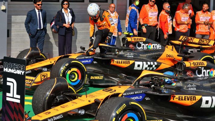 Lando Norris and Oscar Piastri, McLaren, 2024 Hungarian Grand Prix.