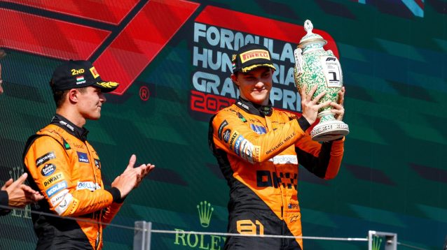 Oscar Piastri and Lando Norris on the podium