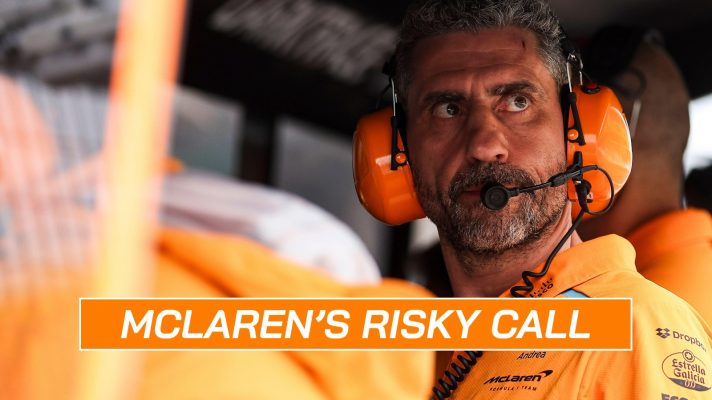 McLaren team boss Andrea Stella on the pit wall