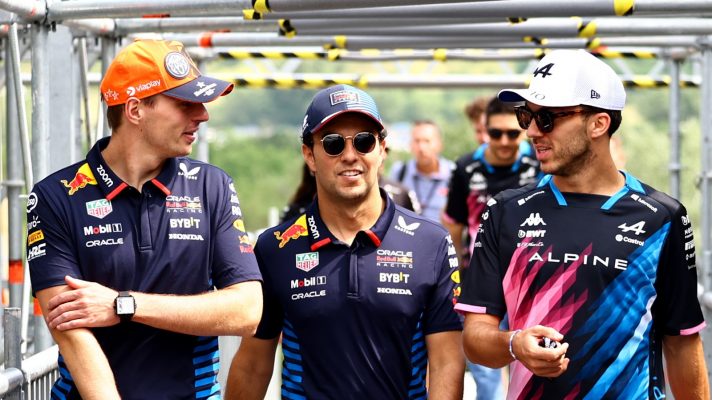 Max Verstappen, Sergio Perez and Pierre Gasly