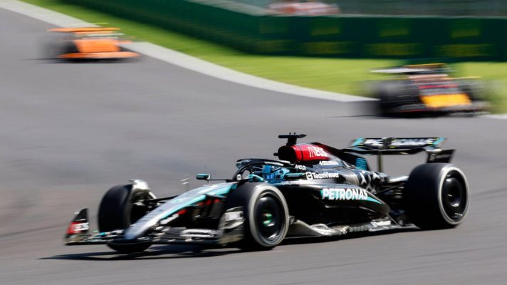 George Russell, Mercedes, 2024 Belgian Grand Prix.