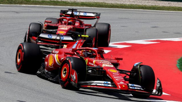 Carlos Sainz leads Charles Leclerc
