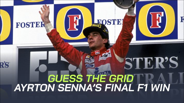 Ayrton Senna celebrates victory
