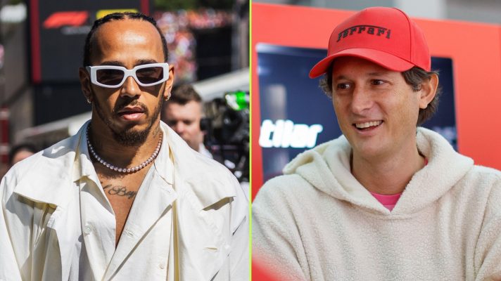 Lewis Hamilton and Ferrari chairman John Elkann
